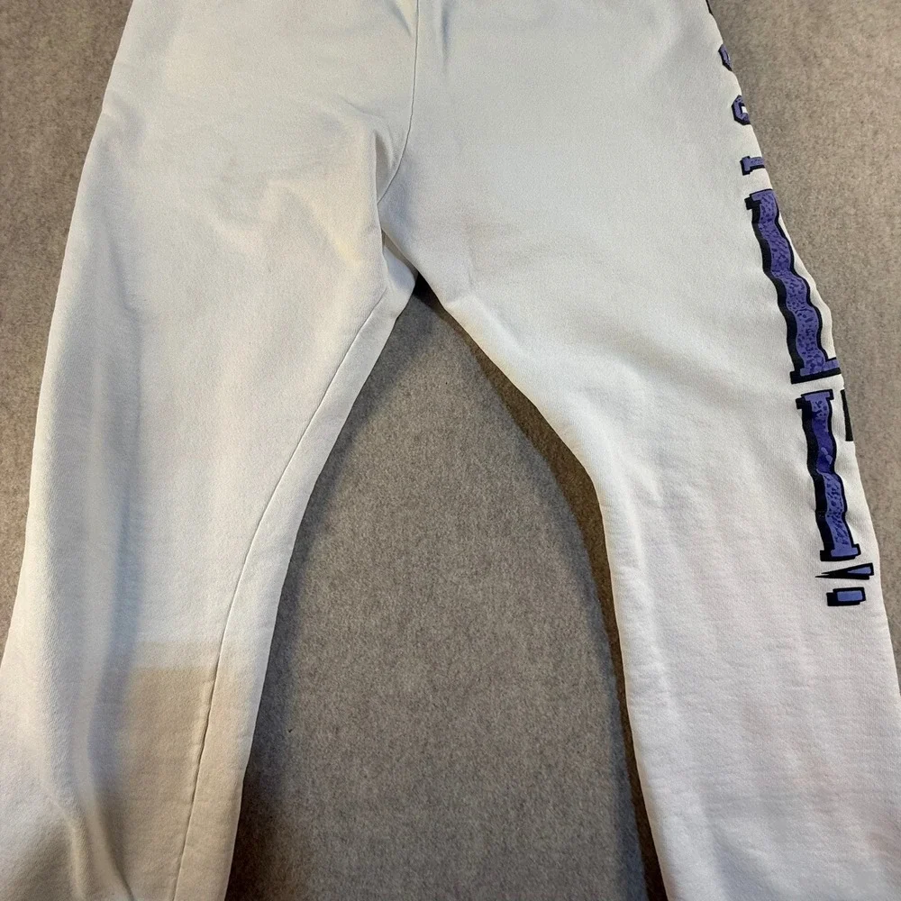 Vintage Nike Just Do It Sweatpants White Purple Graphic Mens Fleece Pants